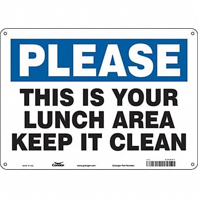 Safety Sign 10 in x 14 in Polyethylene Safety Sign 10 in x 14 in Polyethylene