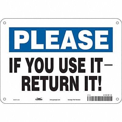Safety Sign 7 in x 10 in Polyethylene