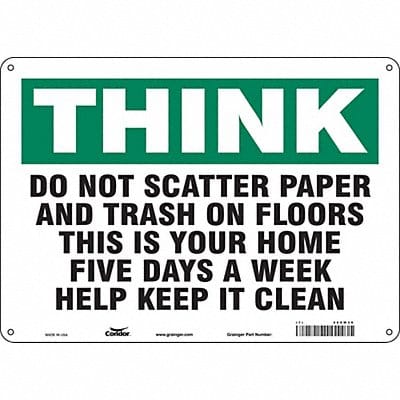 Safety Sign 10 in x 14 in Polyethylene