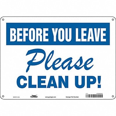 Safety Sign 10 in x 14 in Aluminum