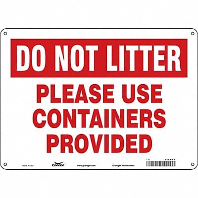 Safety Sign 10 in x 14 in Polyethylene