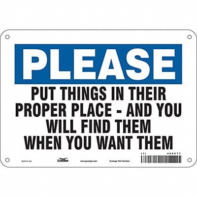 Safety Sign 7 in x 10 in Aluminum