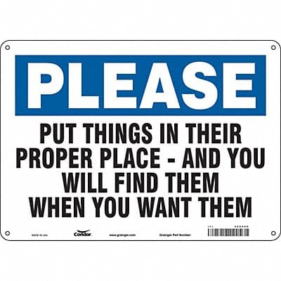 Safety Sign 10 in x 14 in Polyethylene