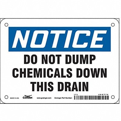 Safety Sign 5 in x 7 in Polyethylene