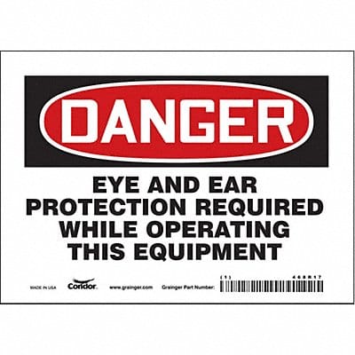 Safety Sign 5 in x 7 in Vinyl