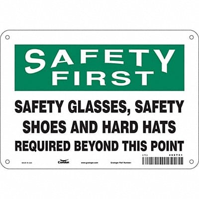 Safety Sign 7 in x 10 in Polyethylene