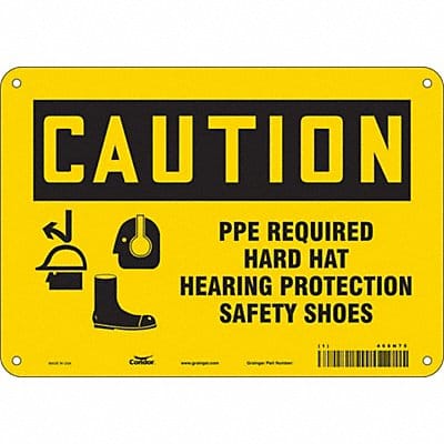 Safety Sign 7 in x 10 in Aluminum