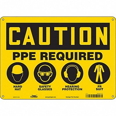 Safety Sign 10 inx14 in Polyethylene