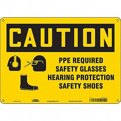 Safety Sign 10 inx14 in Polyethylene