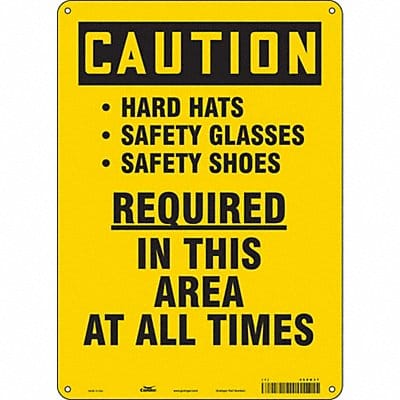 Safety Sign 14 inx10 in Aluminum