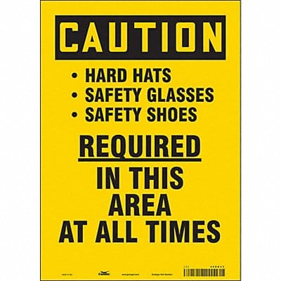 Safety Sign 14 inx10 in Vinyl