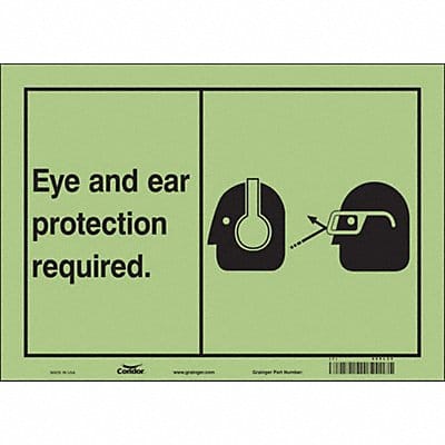 Safety Sign 10 inx14 in Glow Vinyl