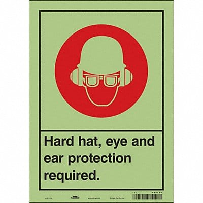 Safety Sign 14 in x 10 in Glow Vinyl