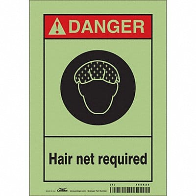 Safety Sign 10 in x 7 in Glow Vinyl