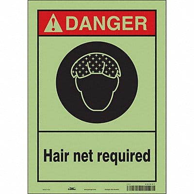 Safety Sign 14 in x 10 in Glow Vinyl