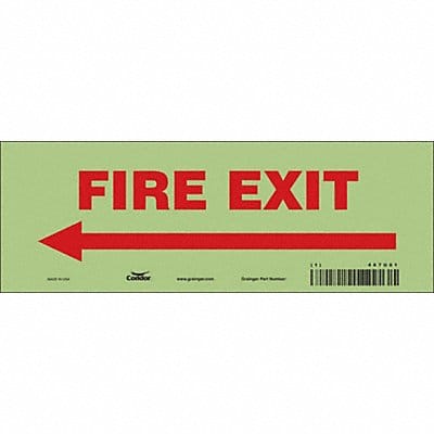 Safety Sign 3 1/2 in x 10 in Glow Vinyl