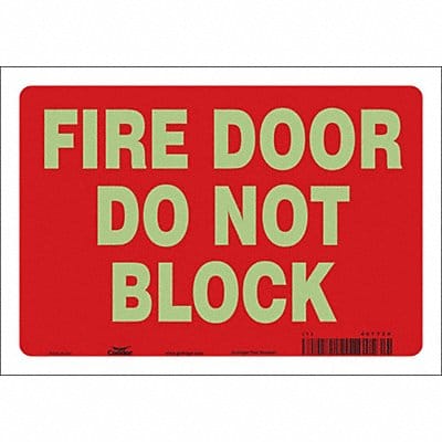 J7045 Safety Sign 7 in x 10 in Glow Vinyl