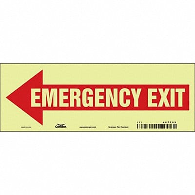 Safety Sign 3 1/2 in x 10 in Glow Vinyl