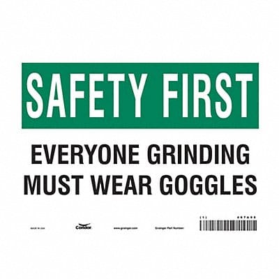 Safety Sign 7 inx10 in Vinyl