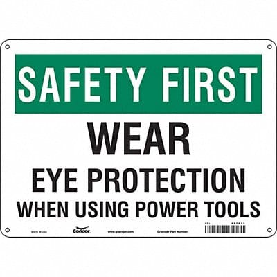 Safety Sign 10 inx14 in Aluminum