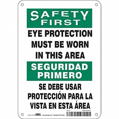 Safety Sign 10 in x 7 in Polyethylene
