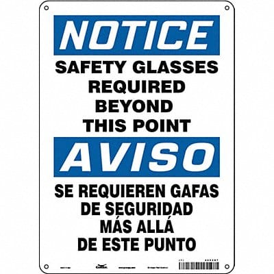 Safety Sign 14 inx10 in Polyethylene