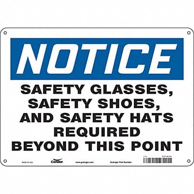 Safety Sign 10 in x 14 in Aluminum