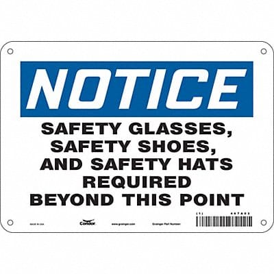 Safety Sign 7 inx10 in Polyethylene