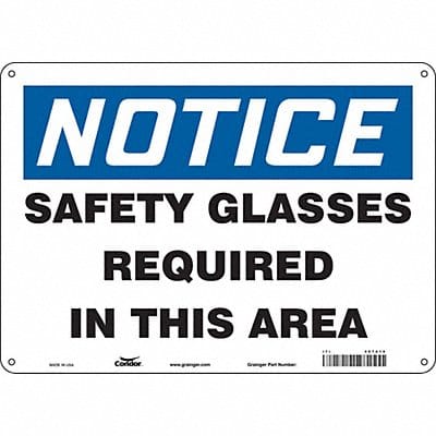 Safety Sign 10 in x 14 in Aluminum