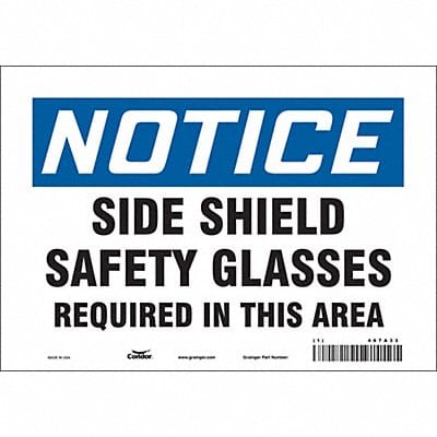 Safety Sign 7 in x 10 in Vinyl