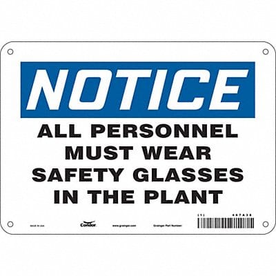 Safety Sign 7 in x 10 in Polyethylene