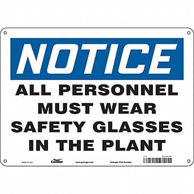 Safety Sign 10 in x 14 in Polyethylene