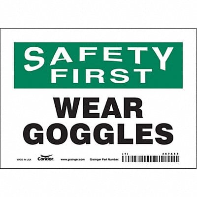 J7029 Safety Sign 5 in x 7 in Vinyl