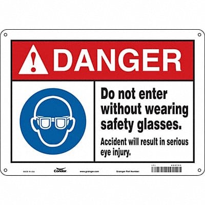 Safety Sign 10 in x 14 in Aluminum
