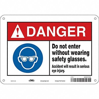 Safety Sign 7 inx10 in Polyethylene