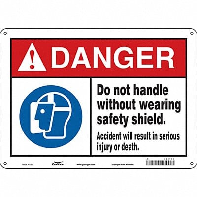 Safety Sign 10 in x 14 in Aluminum