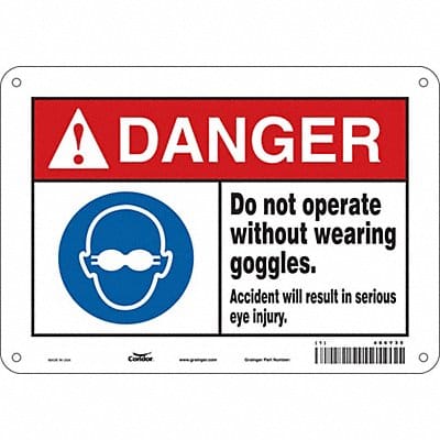 Safety Sign 7 in x 10 in Aluminum