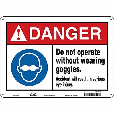 Safety Sign 10 in x 14 in Aluminum