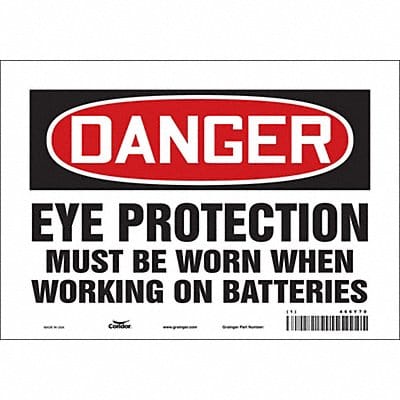 Safety Sign 7 in x 10 in Vinyl