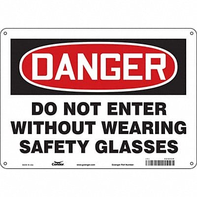 Safety Sign 10 in x 14 in Aluminum
