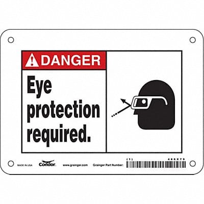 Safety Sign 5 in x 7 in Aluminum