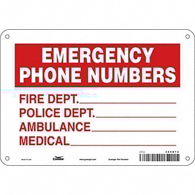 Safety Sign 7 in x 10 in Polyethylene