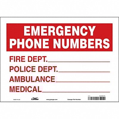 Safety Sign 10 in x 14 in Vinyl