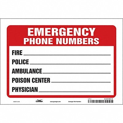 J9297 Safety Sign 7 in x 10 in Vinyl