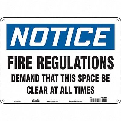 Safety Sign 10 in x 14 in Aluminum