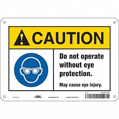Safety Sign 7 inx10 in Polyethylene