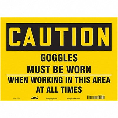 Safety Sign 10 inx14 in Vinyl