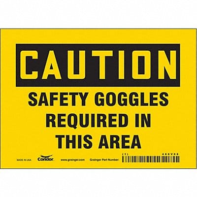 Safety Sign 5 in x 7 in Vinyl