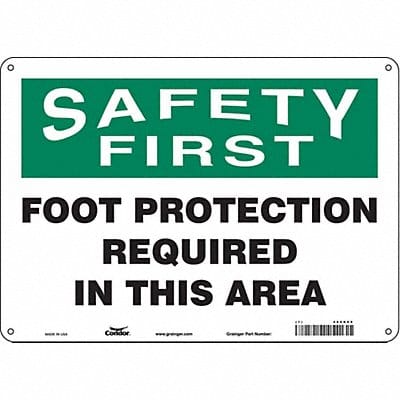 Safety Sign 10 in x 14 in Polyethylene