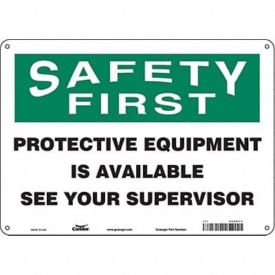 Safety Sign 10 in x 14 in Aluminum